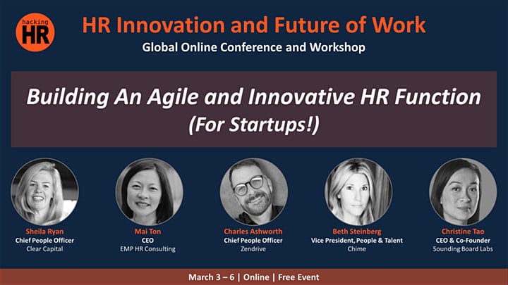 Christine Tao talks about "Building an Agile & Innovative HR Function for startups" with Hacking HR Global Online Conference and Workshop 1 Christine Tao talks about "Building an Agile & Innovative HR Function for startups" with Hacking HR Global Online Conference and Workshop 1